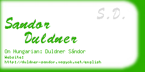 sandor duldner business card